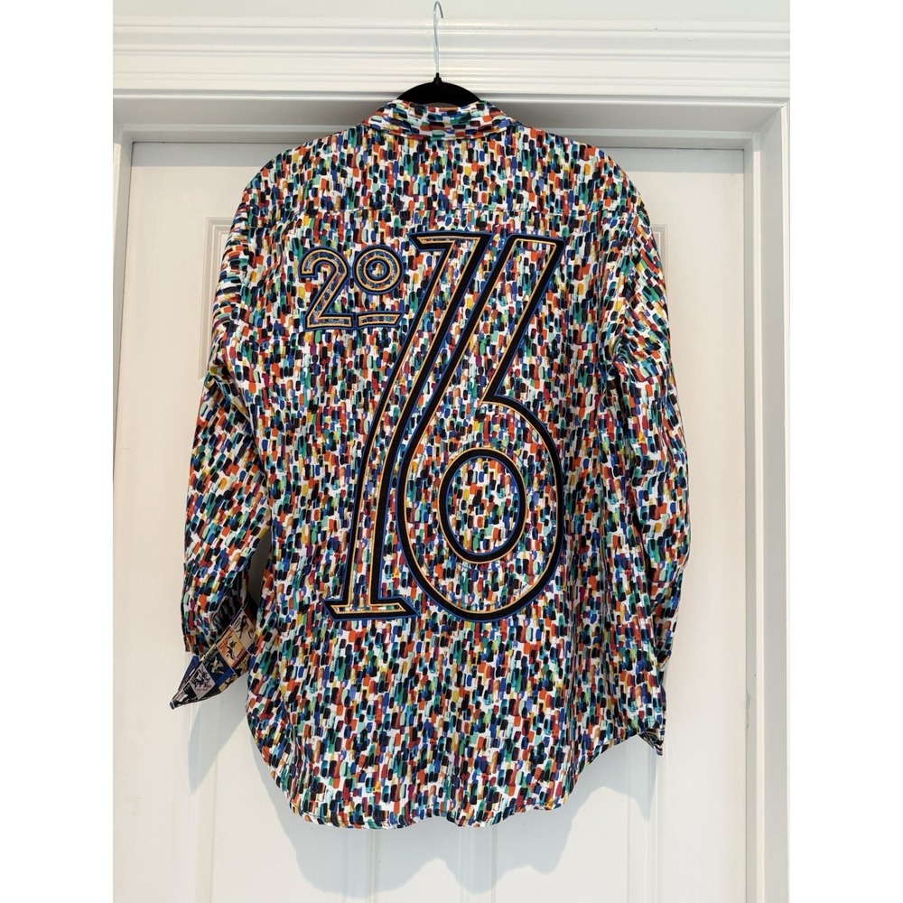 Robert Graham 2016 Silk Button Up Long Sleeve Flip Cuff Colorful Confetti Shirt